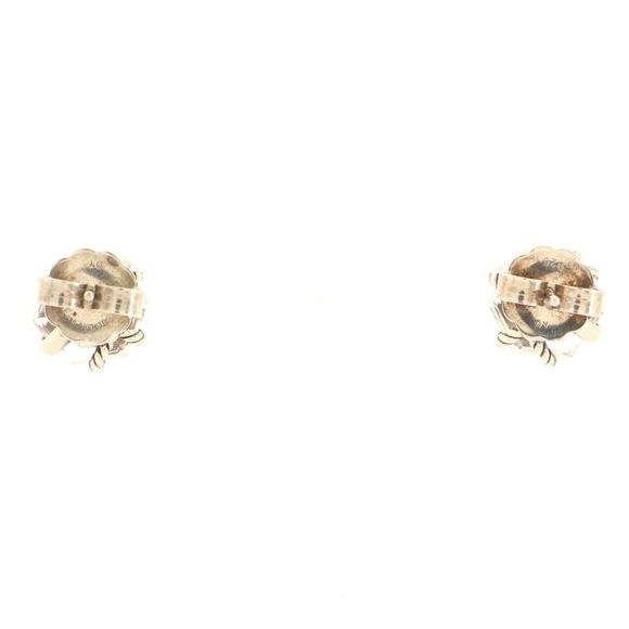 David Yurman Cable Wrap Stud Earrings Sterling Silver with Crystals and Diamonds - Picture 3 of 4